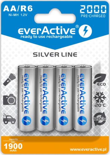 everActive R6 / AA 2000mAh 1,2 V Ni-Mh-Akku, 4 Stück