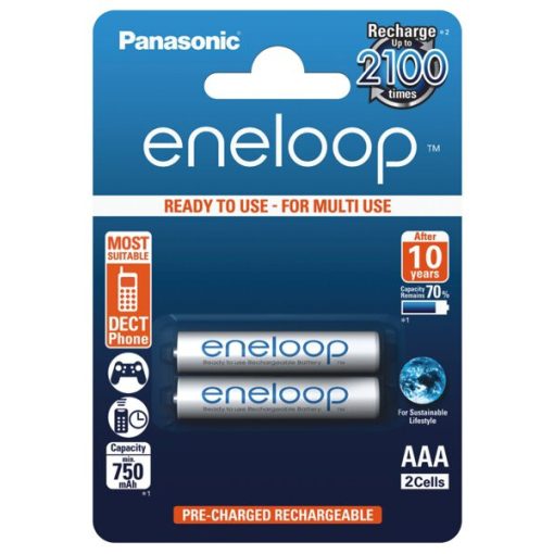 2 x Panasonic Eneloop R03/AAA 800mAh Ni-MH BK-4MCCE/2BE Wiederaufladbare Batterien