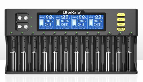 LiitoKala Lii-S12 12-Slot 18650 Akku Ladegerät Für 20700 26650 21700 14500 10440 16340 1.2V 3.7V Akku