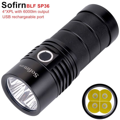 Sofirn SP36 4x XP-L2 6000LM Q8 Driver Multiple Operation Verfahren 2A schnell USB wiederaufladbare Taschenlampe